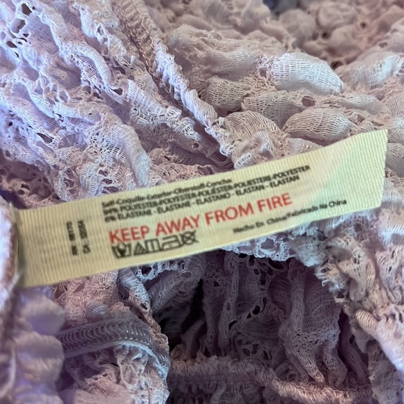 FREE PEOPLE Size Medium DAY-NIGHT Ruched LACE Mockturtle Bodysuit Stretch $68NEW - Picture 14 of 16